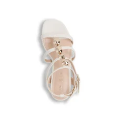 Sandali bianco off-white da Donna con tacco e inserti oro Lora Ferres