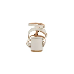 Sandali bianco off-white da Donna con tacco e inserti oro Lora Ferres