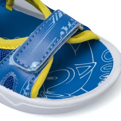Sandali Blu Bambino con doppi strappi e grafiche colorate Sonic