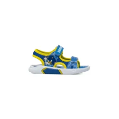 Sandali Blu Bambino con doppi strappi e grafiche colorate Sonic