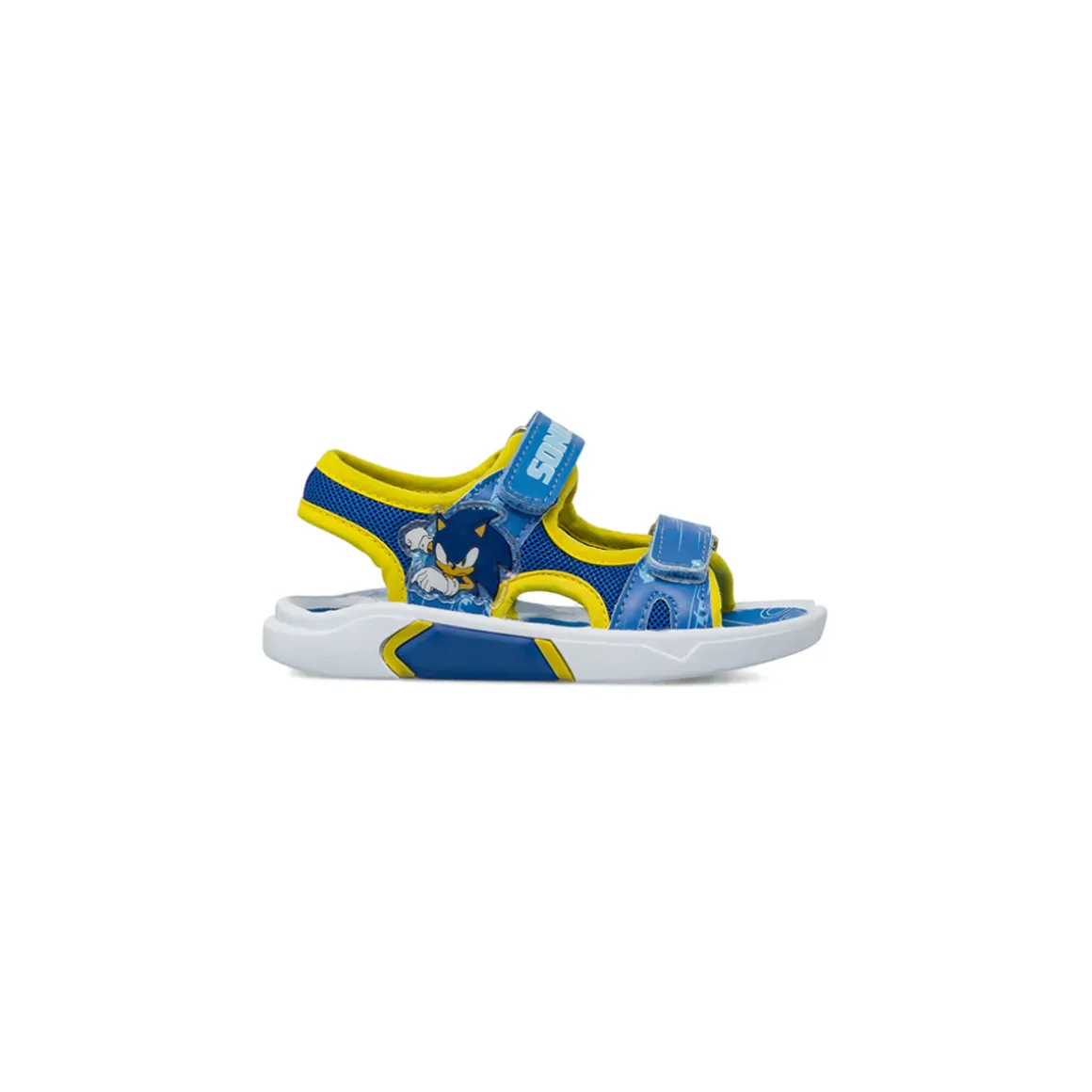 Sandali Blu Bambino con doppi strappi e grafiche colorate Sonic