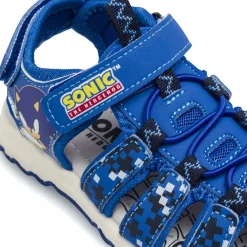 Sandali blu da Bambino a punta chiusa con cinturini a strappo Sonic
