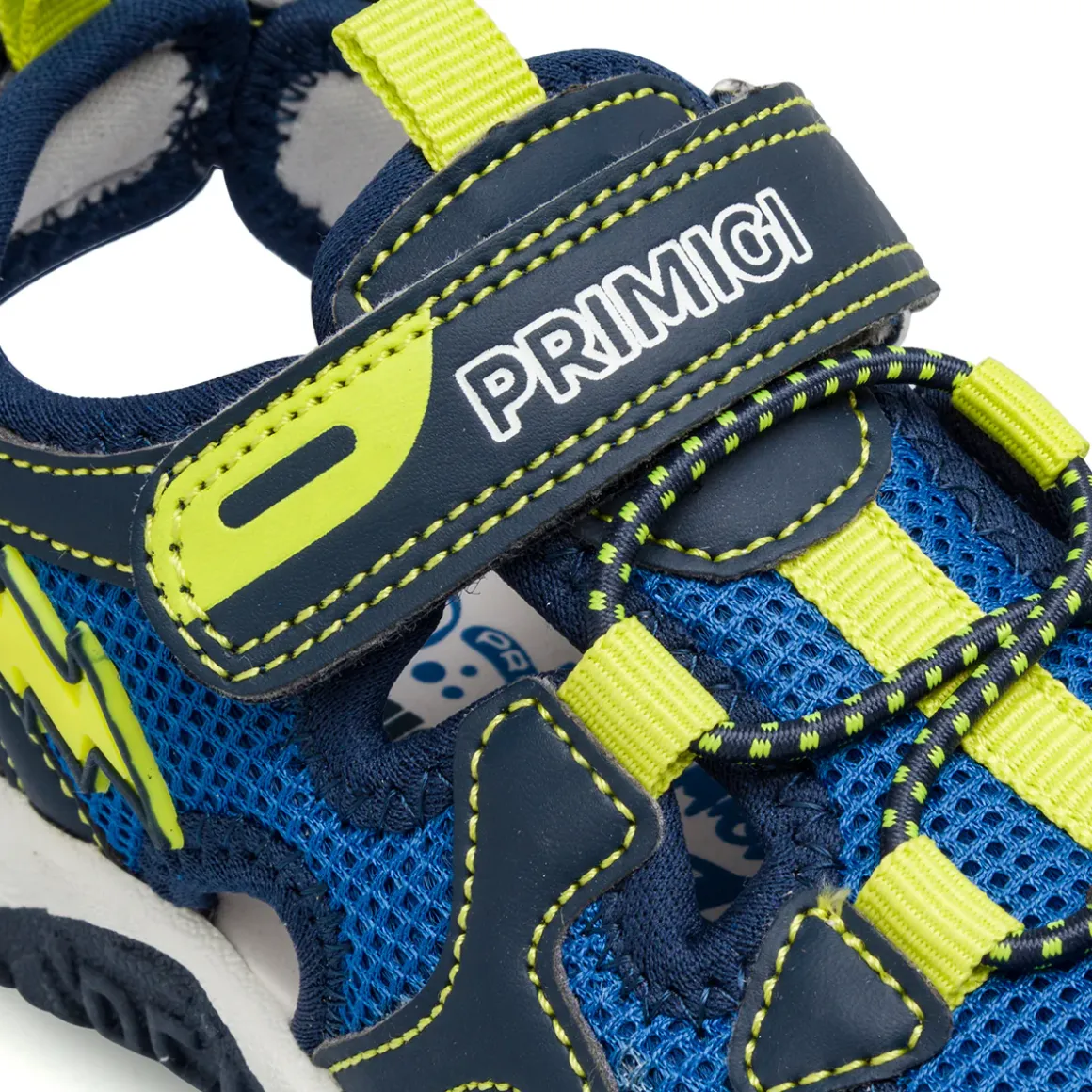 Sandali blu da Bambino chiusi con con dettagli fluo ed elastico Primigi