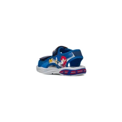 Sandali blu da Bambino con chiusura a strappo e stampa Sonic
