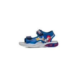 Sandali blu da Bambino con chiusura a strappo e stampa Sonic