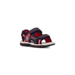 Sandali blu da Bambino con chiusura a strappi e dettagli rossi Space Boy