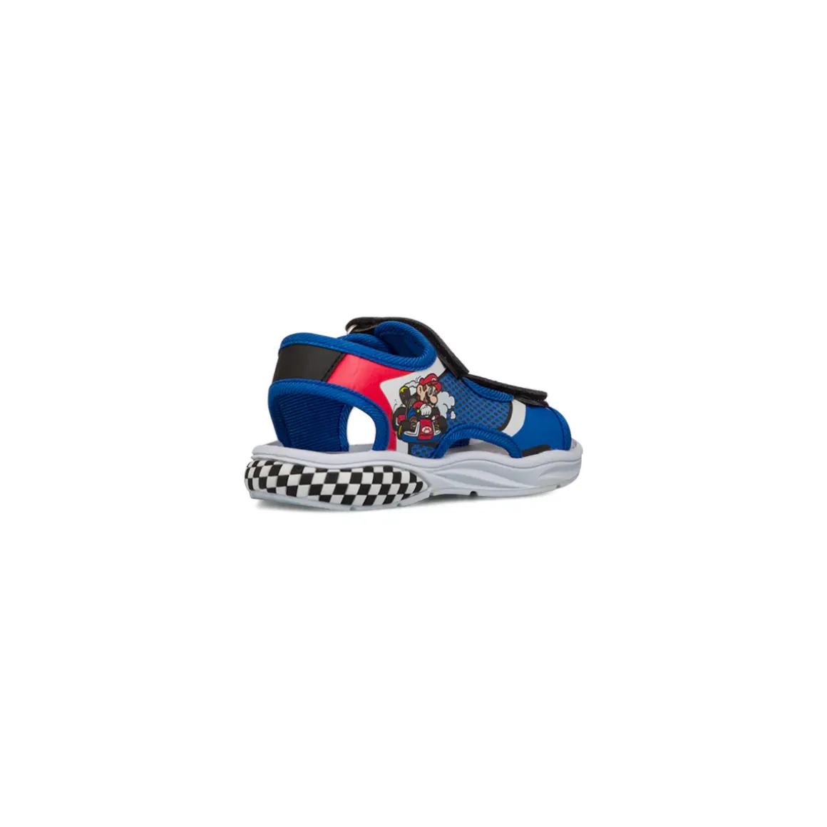 Sandali blu da Bambino con chiusura a strappo e stampa Mario Kart
