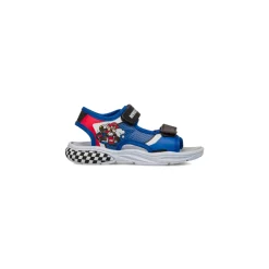 Sandali blu da Bambino con chiusura a strappo e stampa Mario Kart