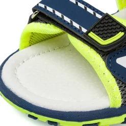 Sandali blu da Bambino con dettagli fluo e chiusura con strappo Ducati