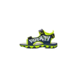 Sandali blu da Bambino con dettagli fluo e chiusura con strappo Ducati