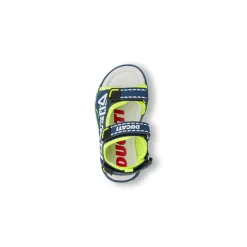 Sandali blu da Bambino con dettagli fluo e chiusura con strappo Ducati