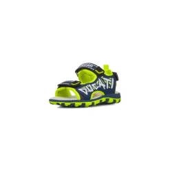 Sandali blu da Bambino con dettagli fluo e chiusura con strappo Ducati