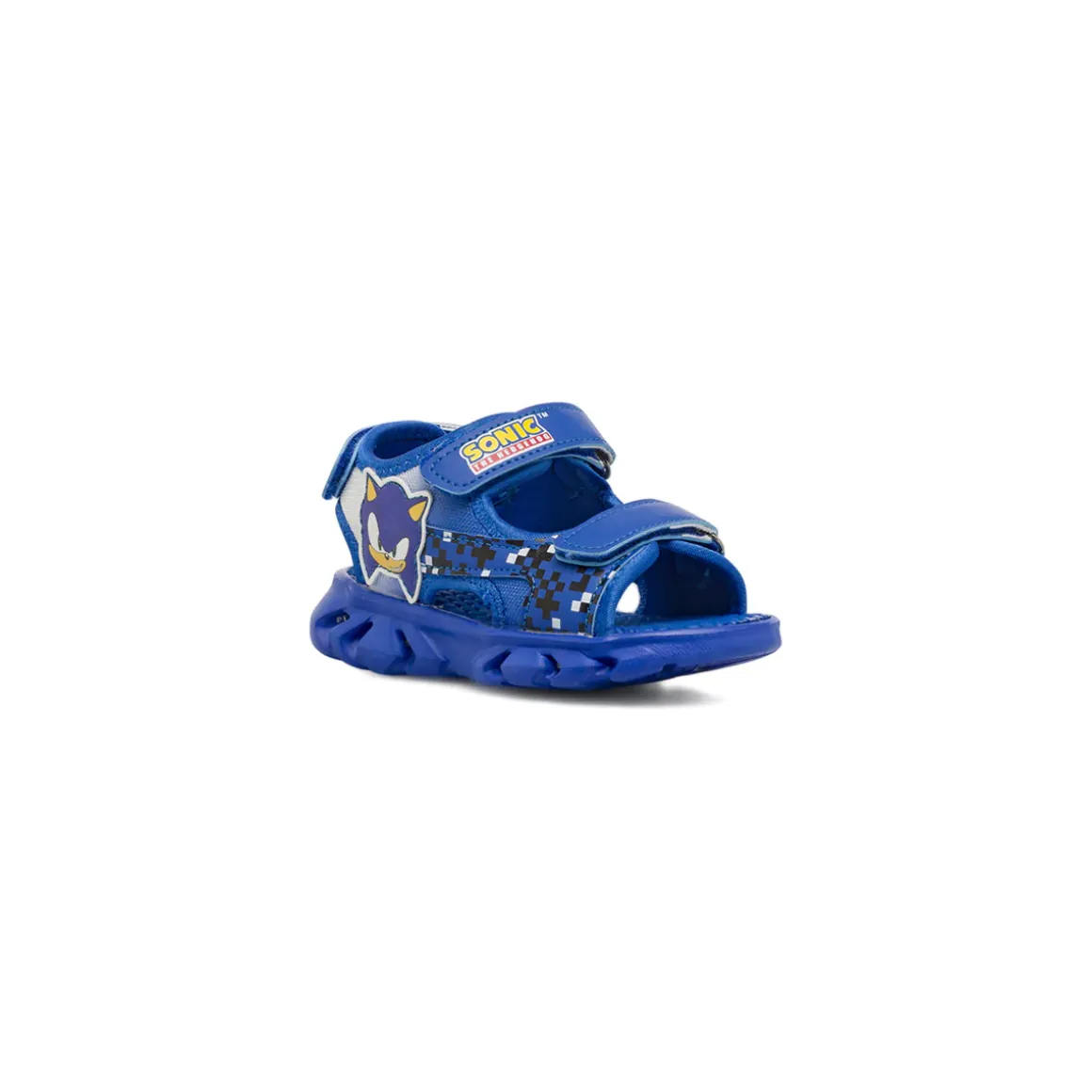 Sandali blu da Bambino con doppia chiusura a strappo e luci Sonic