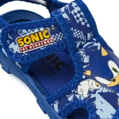 Sandali blu da Bambino con doppia chiusura a strappo e grafiche Sonic