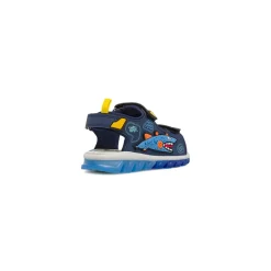 Sandali blu da Bambino con luci nella suola e grafica squalo Primigi