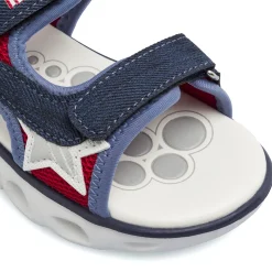 Sandali Blu da Bambino con luci nella suola e triplo strappo Chicco