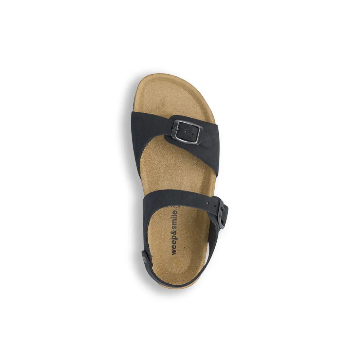 Sandali blu da Bambino con sottopiede in pelle e fibbie Weep & Smile