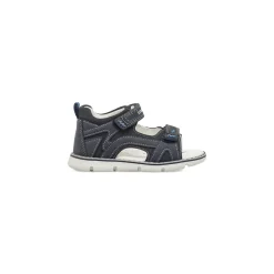 Sandali blu da Bambino con sottopiede in pelle e logo Lumberjack