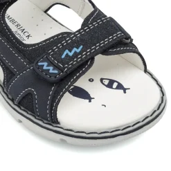 Sandali blu da Bambino con sottopiede in pelle e logo Lumberjack