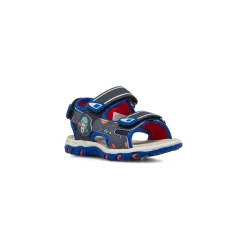 Sandali blu da Bambino con stampe colorate e strappo in velcro Space Boy