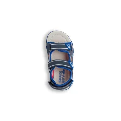 Sandali blu da Bambino con stampe colorate e strappo in velcro Space Boy