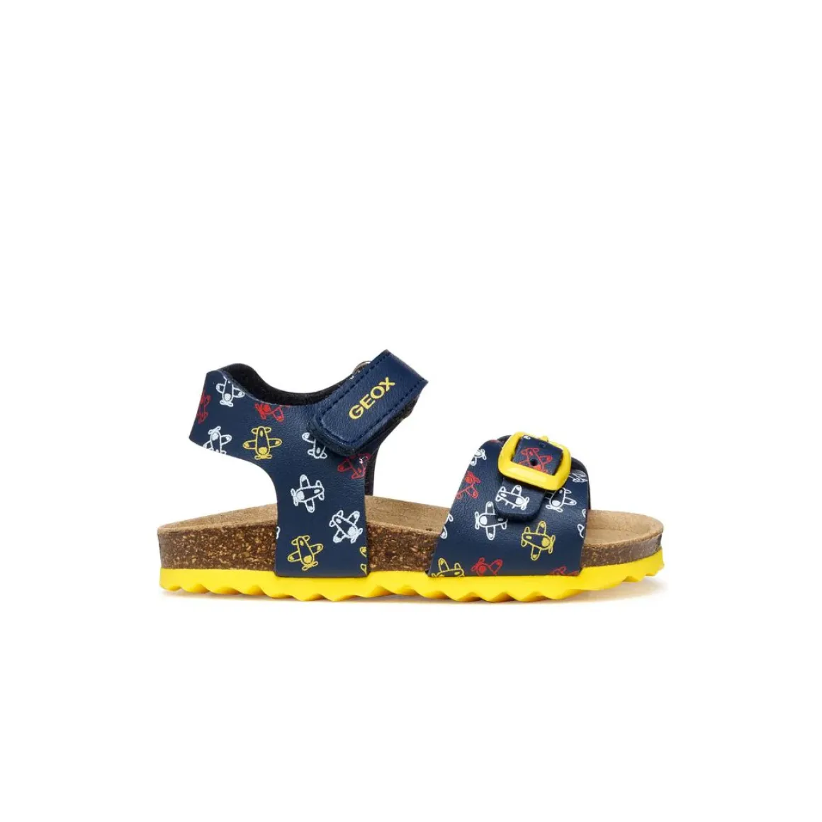 Sandali Blu da Bambino con stampa aeroplani e suola traspirante Geox