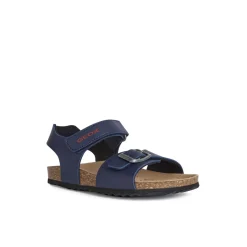 Sandali blu da Bambino con suola traspirante e strappo Geox