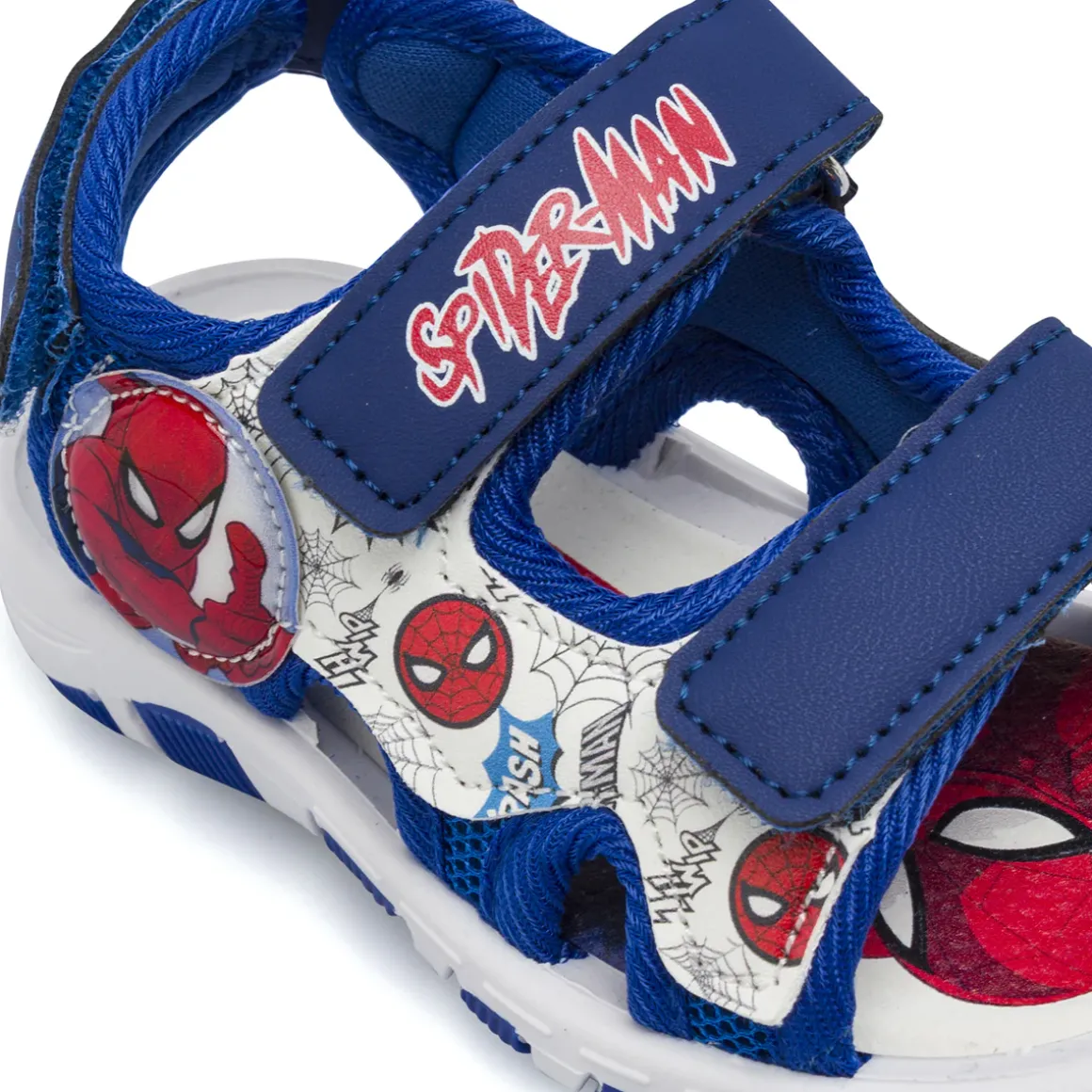 Sandali blu da Bambino con triplo strappo e stampe Spiderman