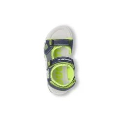 Sandali blu da Ragazzo con dettagli giallo neon e strappo Ducati