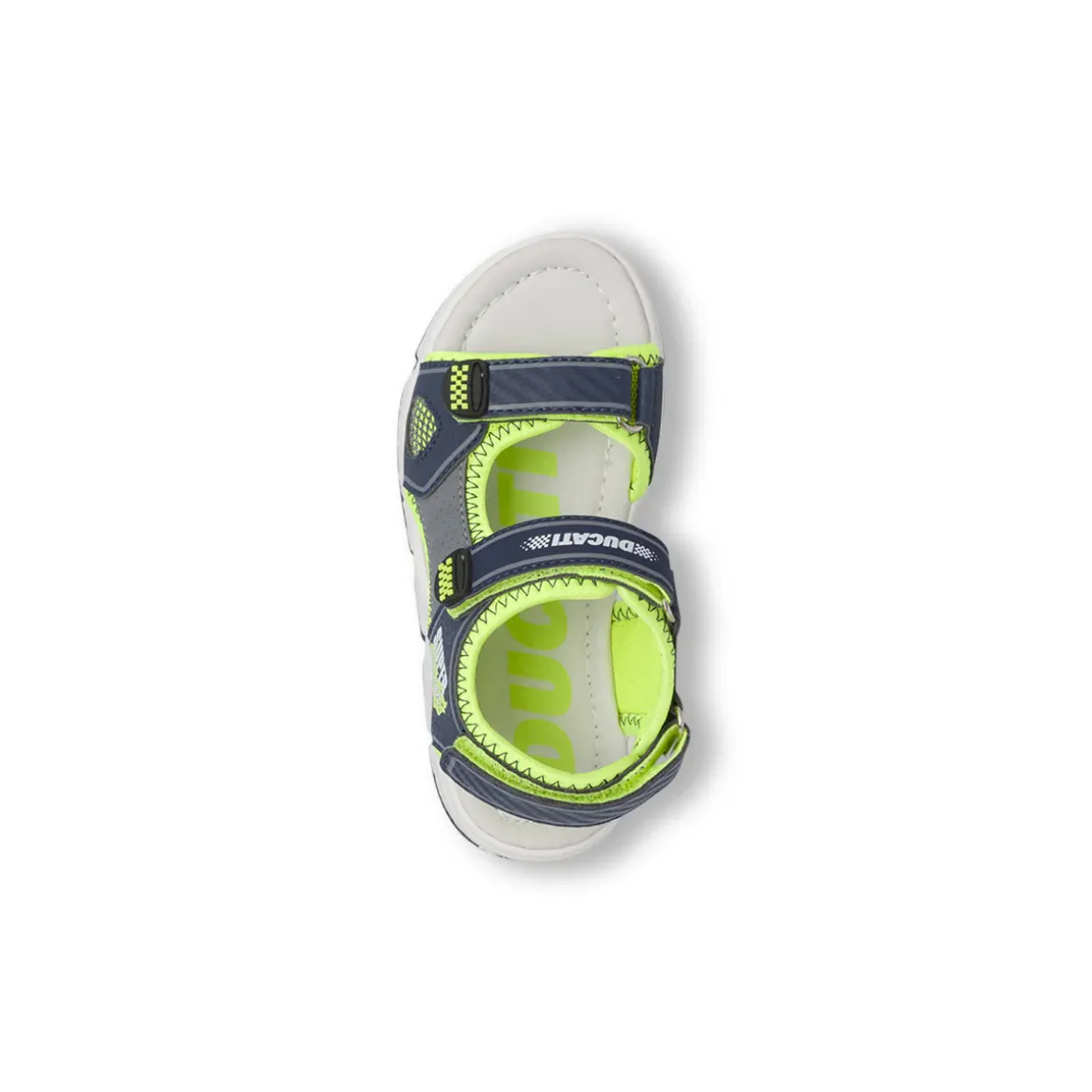 Sandali blu da Ragazzo con dettagli giallo neon e strappo Ducati