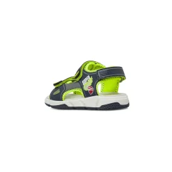 Sandali blu da Ragazzo con dettagli giallo neon e strappo Ducati