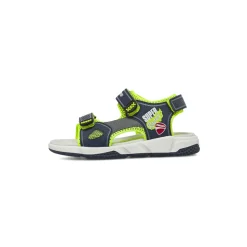 Sandali blu da Ragazzo con dettagli giallo neon e strappo Ducati