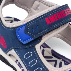 Sandali Blu da ragazzo con logo e dettagli rossi Americanino