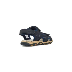 Sandali Blu da Ragazzo con sottopiede in Pelle e logo Lumberjack