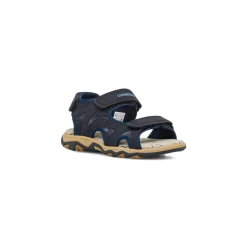 Sandali Blu da Ragazzo con sottopiede in Pelle e logo Lumberjack