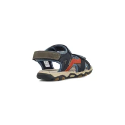 Sandali blu da Ragazzo con velcro e sottopiede in pelle Lumberjack