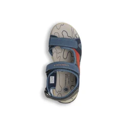Sandali blu da Ragazzo con velcro e sottopiede in pelle Lumberjack