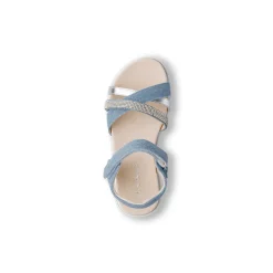Sandali blu effetto jeans da Bambina e Ragazza con Strass Dieci Baci
