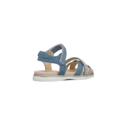 Sandali blu effetto jeans da Bambina e Ragazza con Strass Dieci Baci