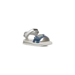 Sandali blu effetto jeans da Bambina con farfalle Le scarpe di Alice