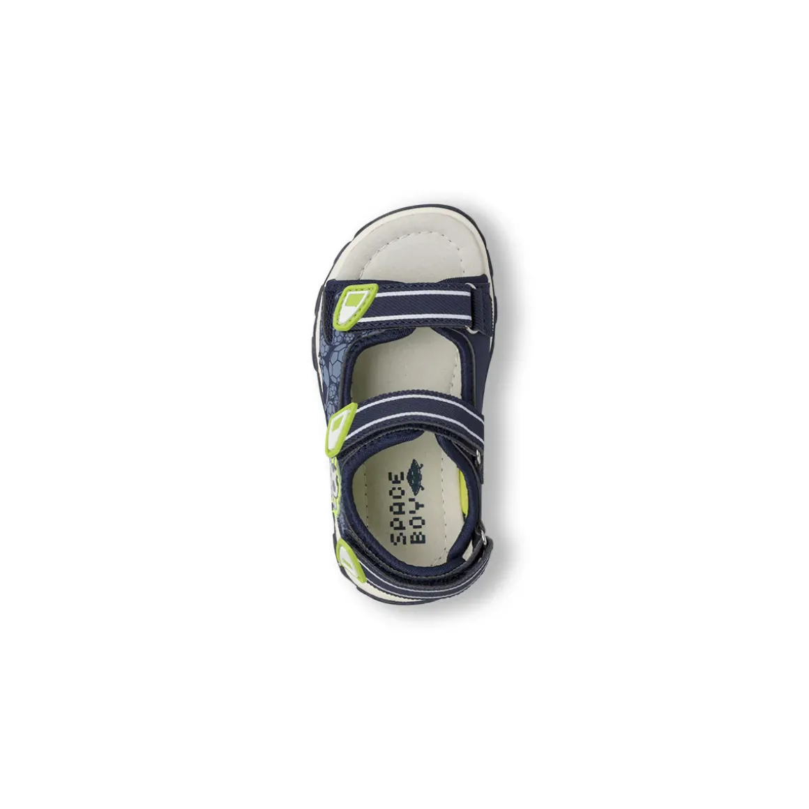 Sandali blu veerde lime da Bambino primi passi con strappo Space Boy