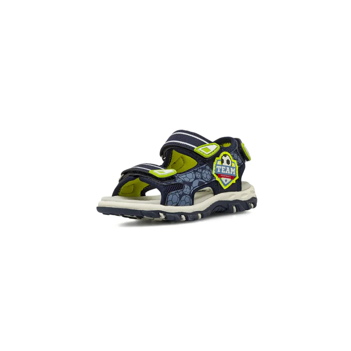 Sandali blu veerde lime da Bambino primi passi con strappo Space Boy