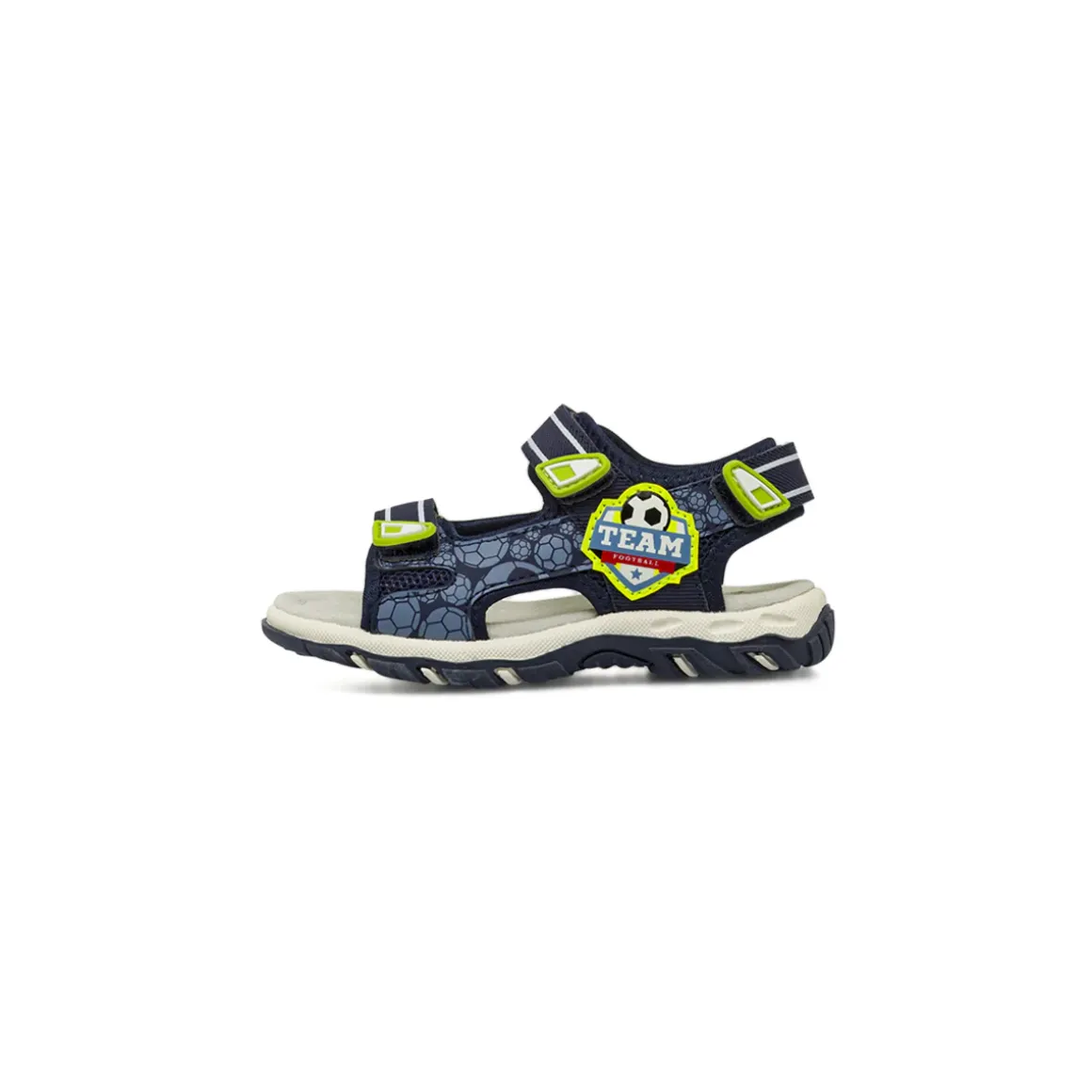 Sandali blu veerde lime da Bambino primi passi con strappo Space Boy