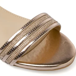 Sandali Champagne da Bambina con strass decorativi Dieci Baci