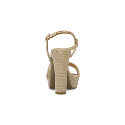 Sandali Champagne Donna con strass tacco colonna 11 cm Lora Ferres