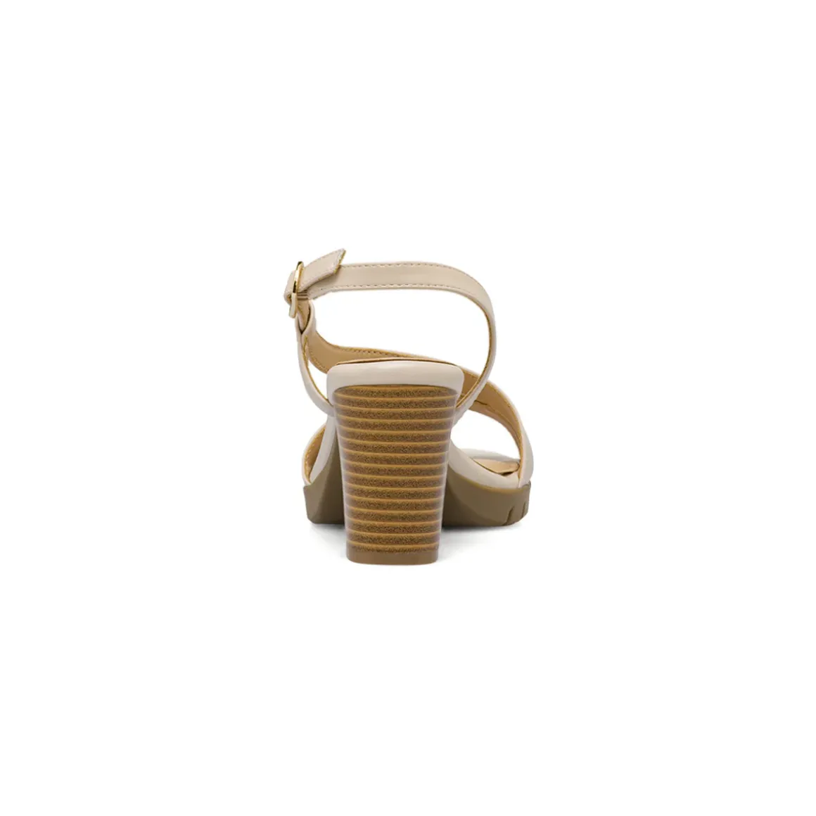 Sandali comfort beige da Donna con tacco colonna 8 cm P Soft