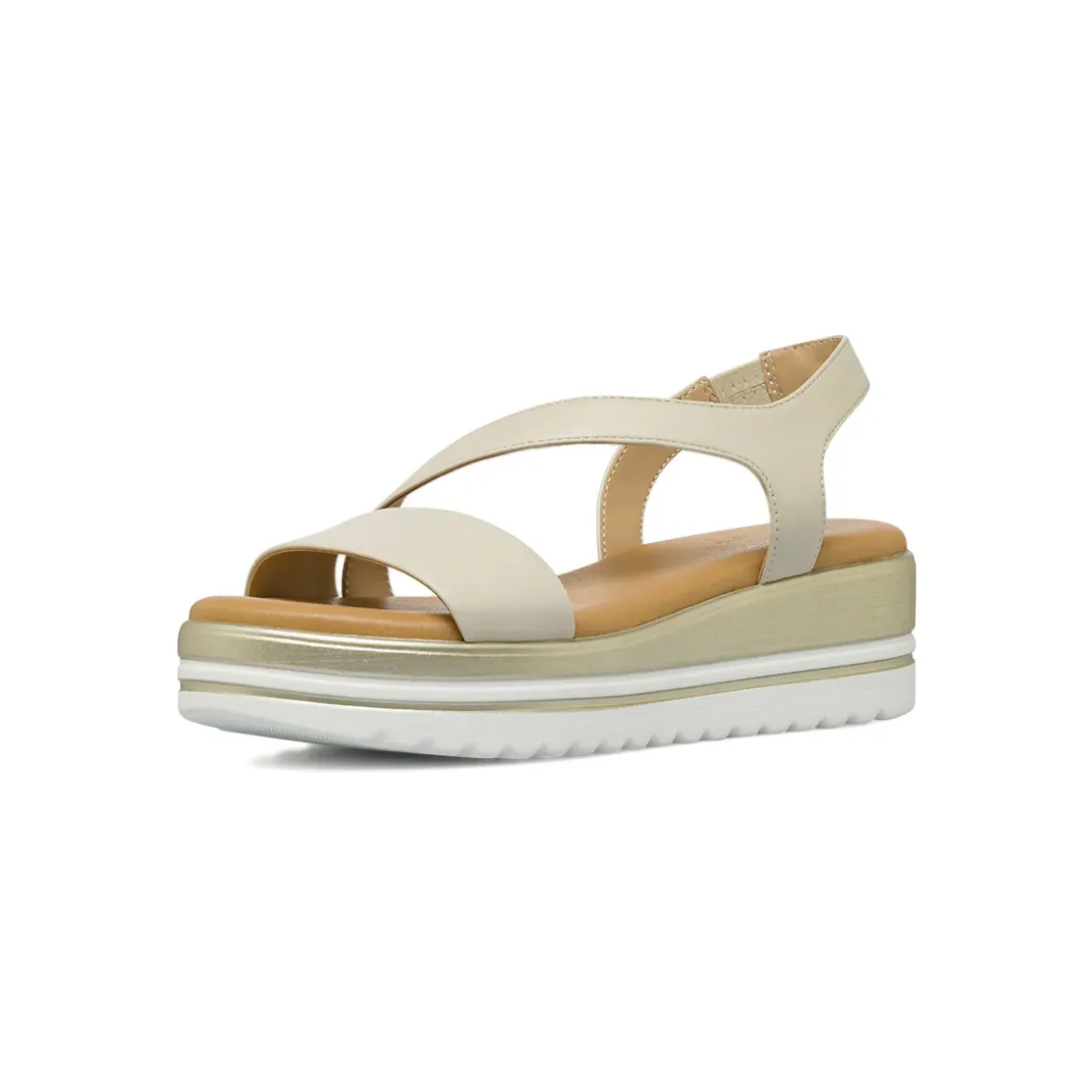 Sandali Comfort Bianchi da Donna con zeppa 5 cm P Soft