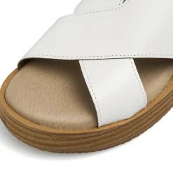 Sandali comfort bianchi da Donna con fasce incrociate e zeppa P Soft