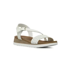 Sandali Comfort Bianchi Donna con fascia traforata P Soft