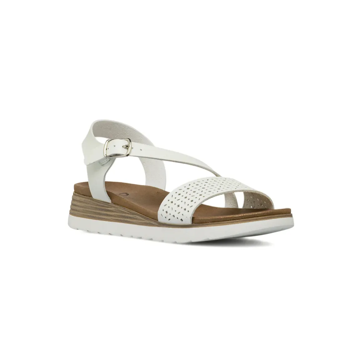 Sandali Comfort Bianchi Donna con fascia traforata P Soft